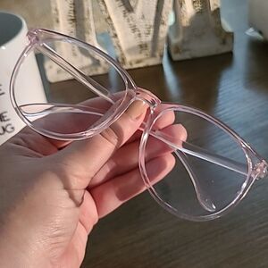 🎁$6 Bundled 🎁Plastic Rim Blue Light Transparent Pink Glasses